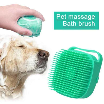 Pawlio™ Pet Shampoo Brush – Silicone Bath Massage Brush for Dogs & Cats