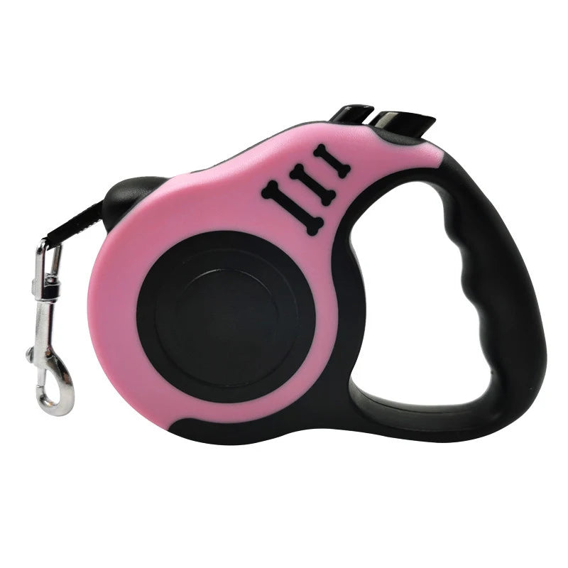 Pawlio™ automatic retractable dog leash in 3m and 5m lengths, durable nylon lead with ergonomic handle for walking dogs.