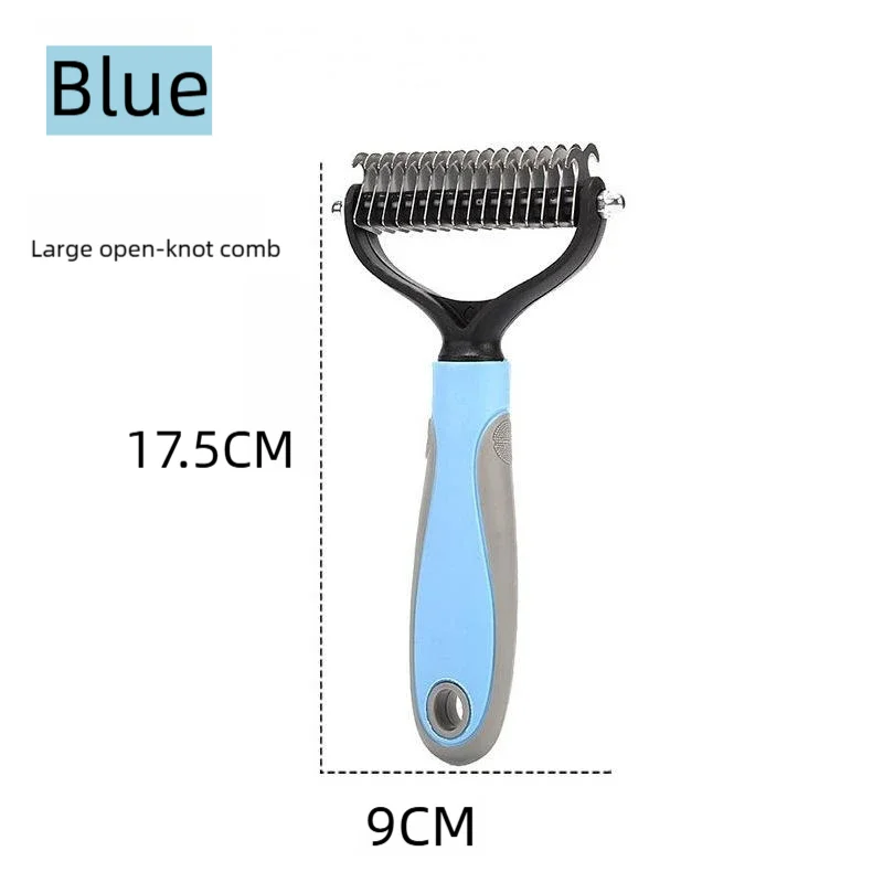 Pawlio™ double-sided pet deshedding brush and dematting comb for professional grooming, showing the dual-sided design and ergonomic handle