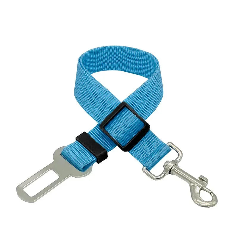 Pawlio™ adjustable dog car seat belt and safety harness with padded straps and secure clip for vehicle safety.