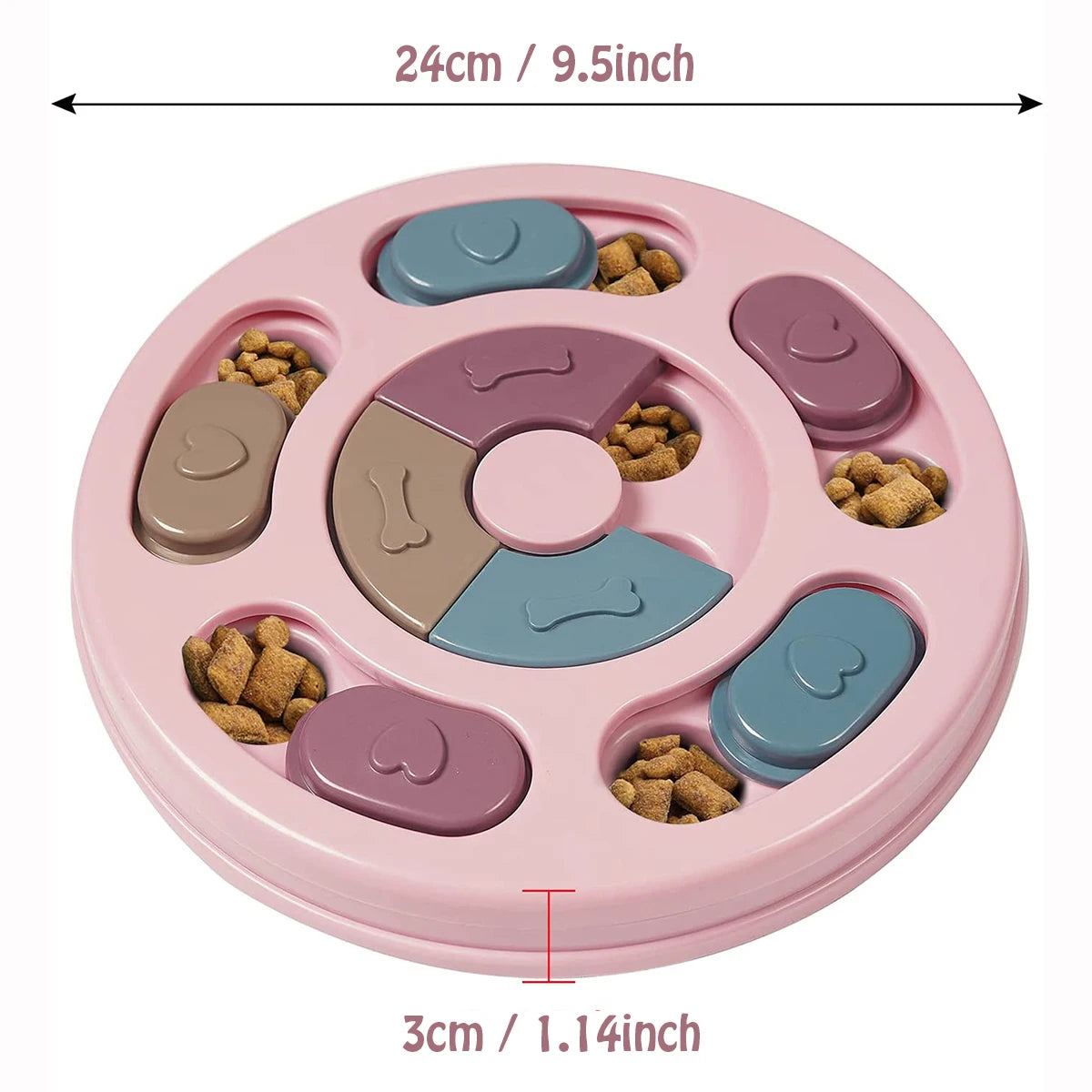 Pawlio™ interactive slow feeder and dog puzzle toy with multiple compartments for stimulating your dog's mind and slowing feeding.
