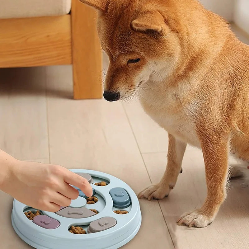 Pawlio™ Interactive Slow Feeder and dog puzzle toy with multiple compartments for mental stimulation and feeding fun.