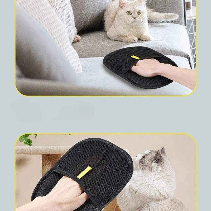 Pawlio™ Pet Hair Remover Grooming Glove with soft bristles for gentle pet hair removal and grooming.