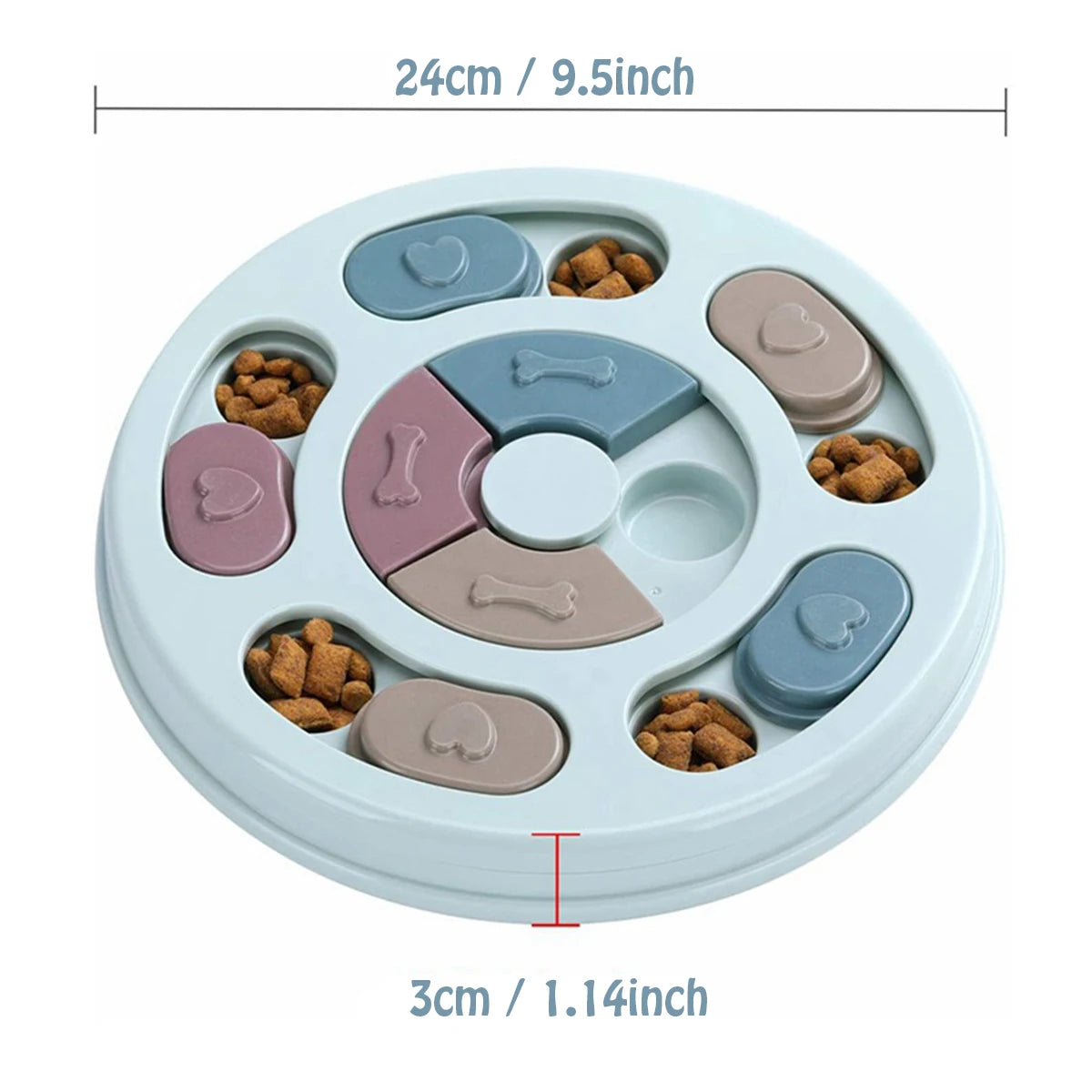 Pawlio™ Interactive Slow Feeder and Dog Puzzle Toy with multiple compartments for engaging pet feeding and mental stimulation.
