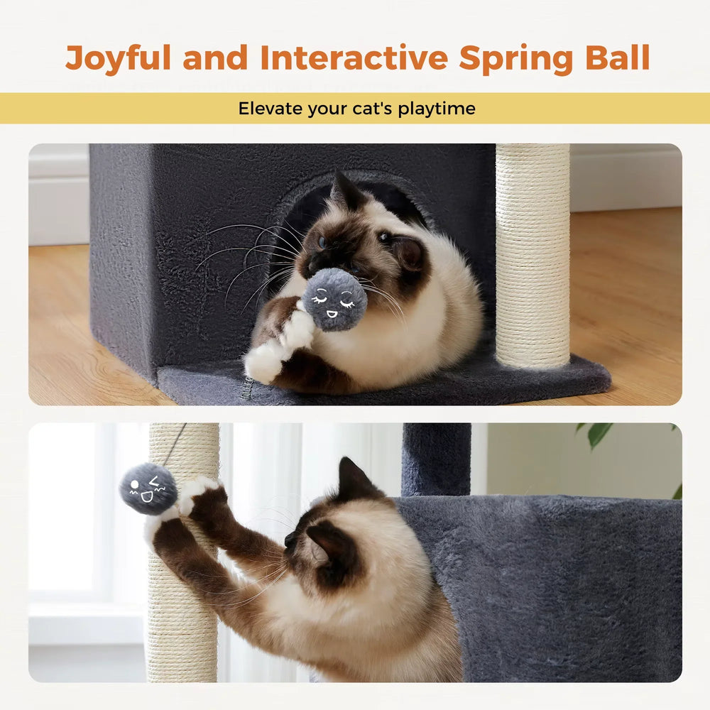 Sturdy Pawlio™ cat tree for large cats featuring multiple platforms, cozy hideouts, and scratching posts for indoor play and relaxation.