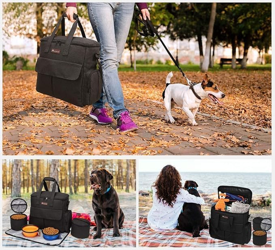 Pawlio™ Pet Travel Bag Set with multiple compartments and accessories for organized dog travel and pet care.