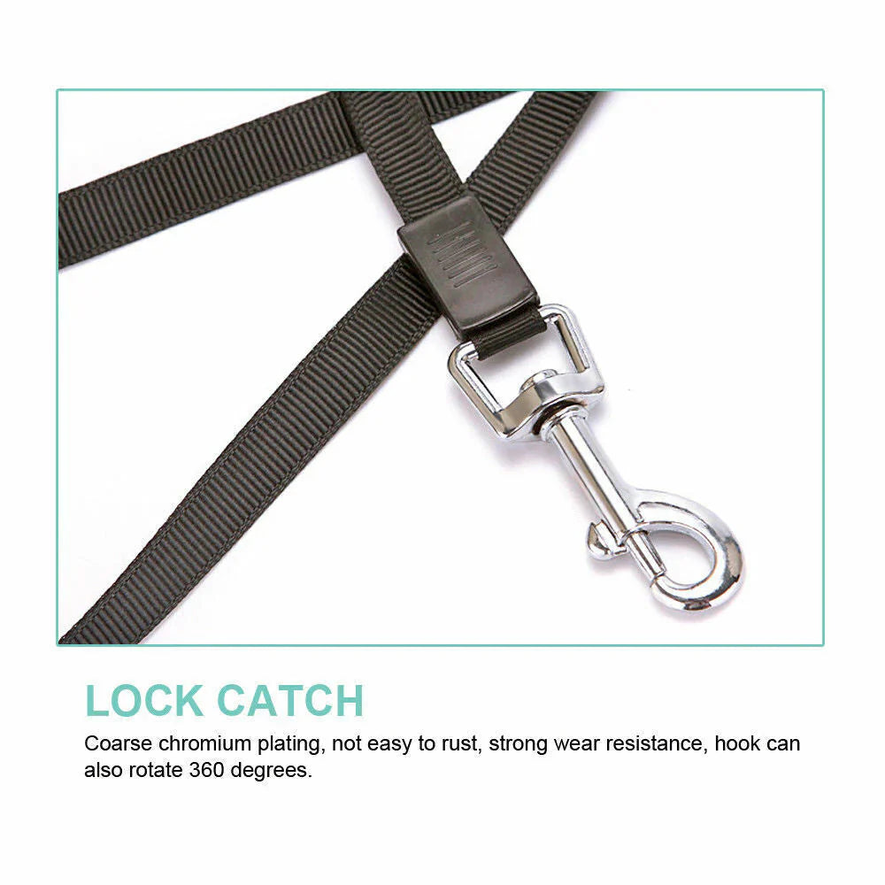 Pawlio™ automatic retractable dog leash with brake and lock safety system, showcasing the leash extended with a sturdy handle.
