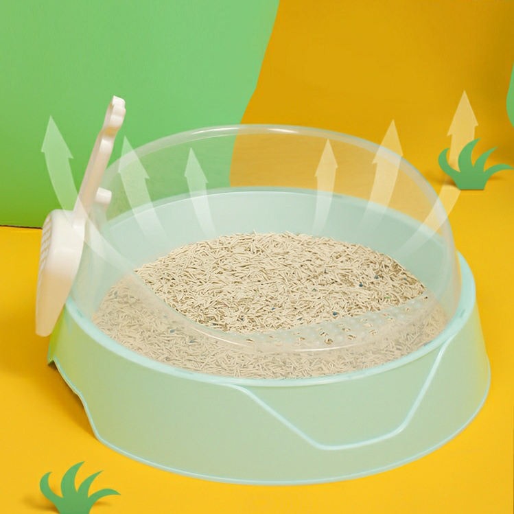 Large corner litter box for cats by Pawlio with scoop, featuring a spacious design and easy-to-clean surface for pet hygiene.
