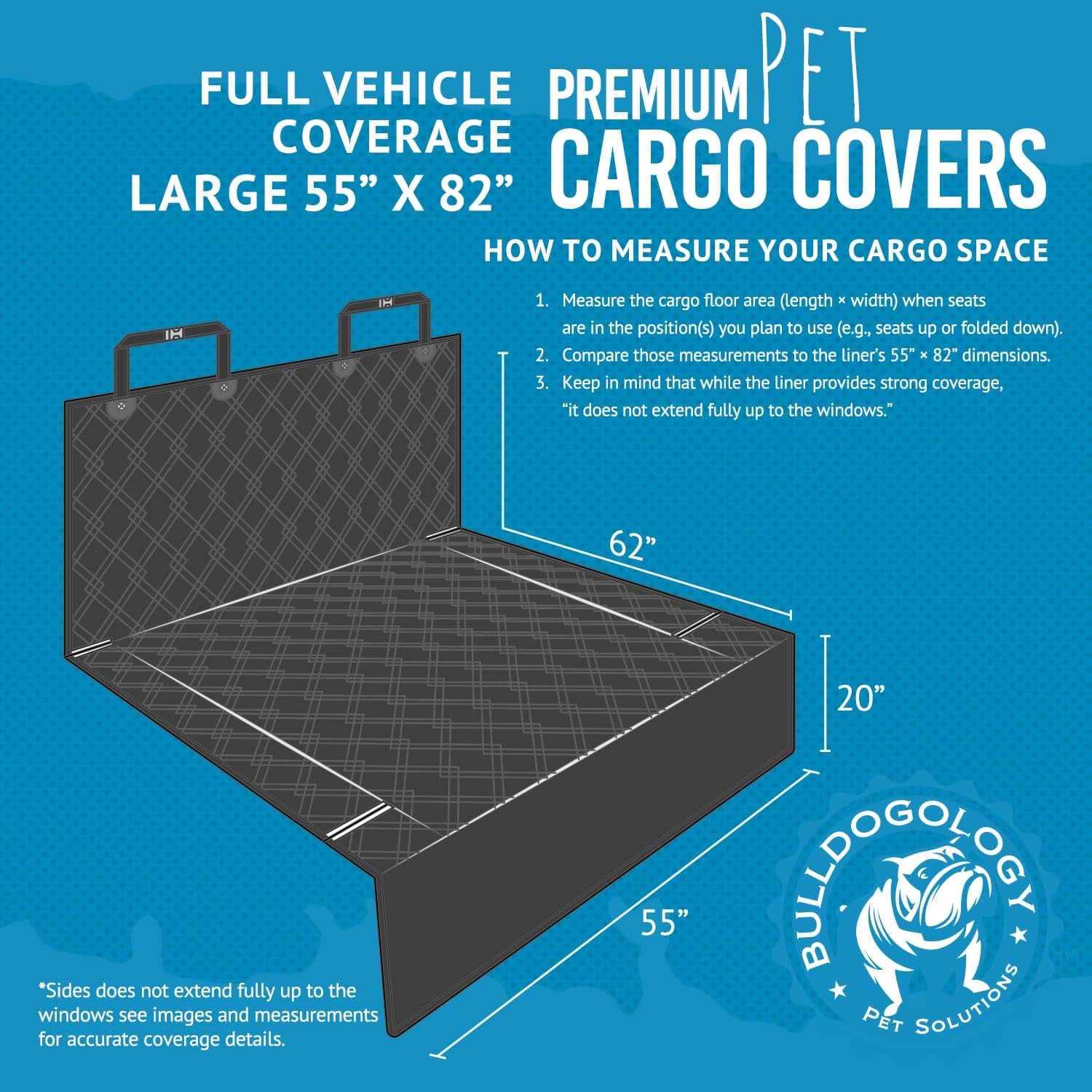 Pawlio™ heavy-duty SUV cargo liner waterproof dog trunk cover showing a dark, durable fabric with side flaps for SUV protection