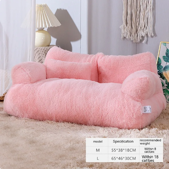 Soft, luxurious plush cat bed by Pawlio featuring a cozy, cushioned design perfect for small cats to rest comfortably.