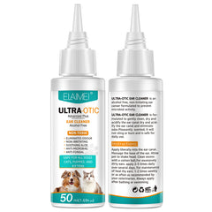 Pawlio Pet Ear Cleaner 50ml bottle with nozzle, designed for gentle ear cleaning of dogs and cats.