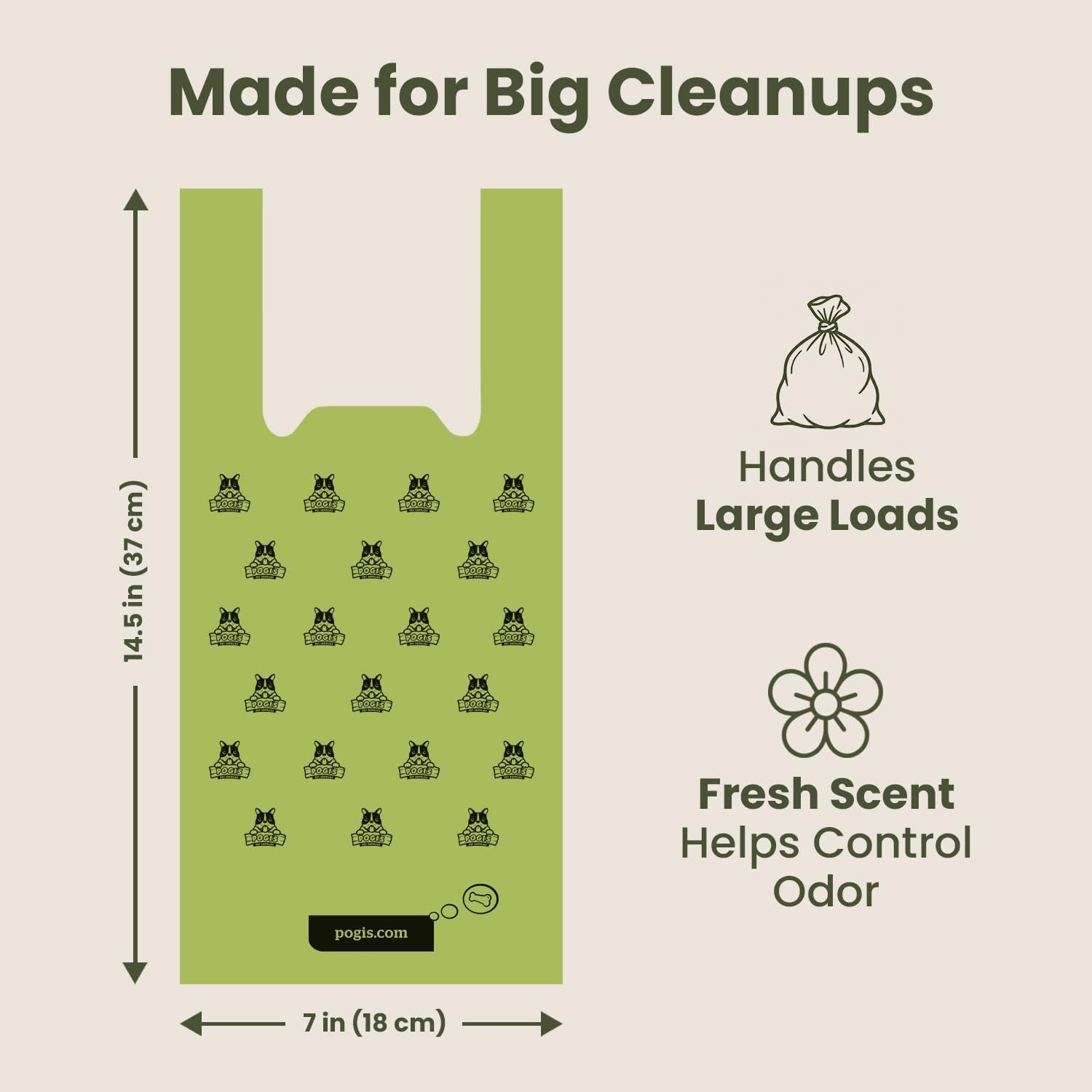 Pawlio™ extra-thick dog poop bags with handles, 300-count, shown in a stack with handles visible for easy pickup and disposal.