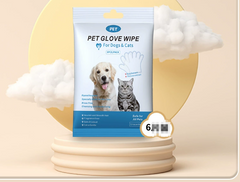 Pawlio Pet Cleaning Gloves and Wipes set featuring soft gloves and antibacterial wipes for easy pet grooming and hygiene.