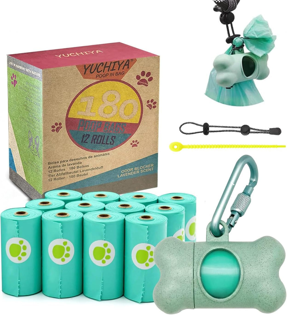 Pawlio™ Secure Poop Bag Dispenser with 195 waste bags, tangle-free design, compact and portable for dog waste cleanup.