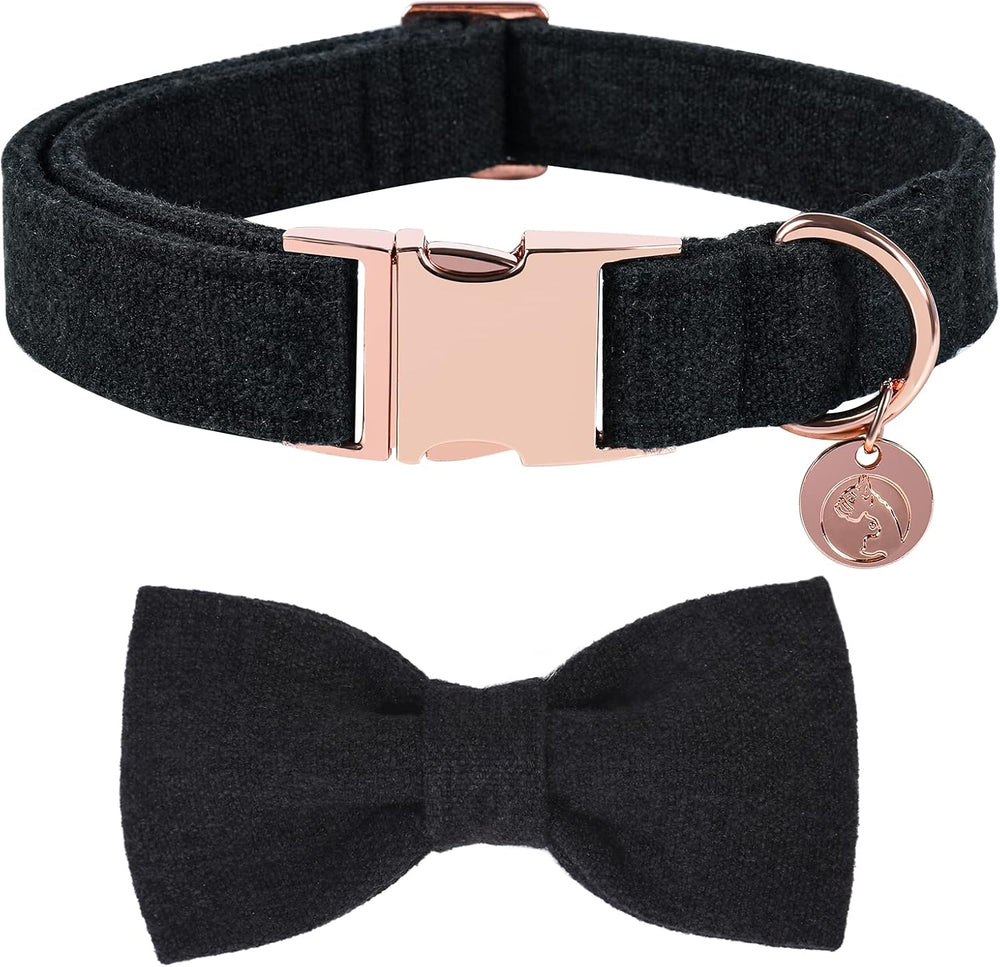 Pawlio™ eco-friendly hemp and cotton bow collar for dogs, featuring a stylish and durable design with a colorful bow accent.
