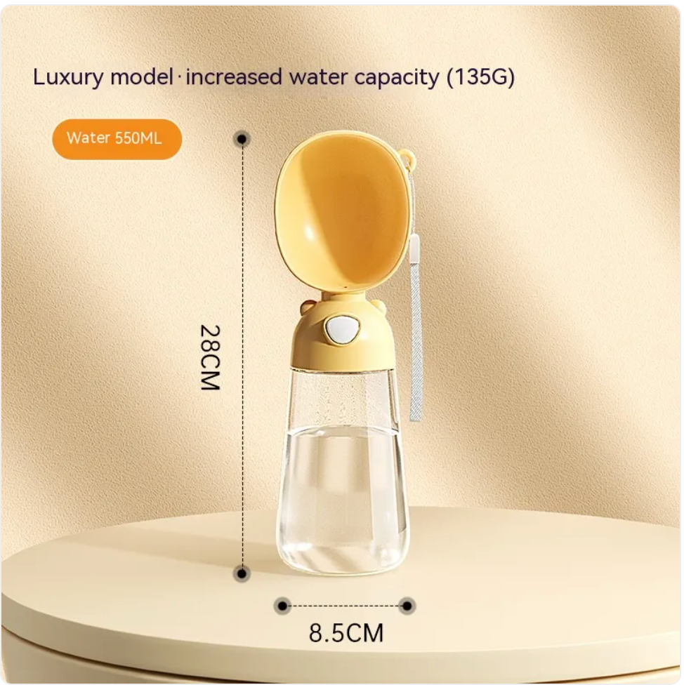 Portable Pawlio dog water bottle and feeder with travel water dispenser and bowl for pets on the go.