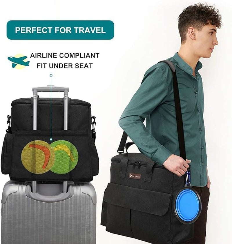 Pawlio™ pet travel bag set with organizer kit for dogs, featuring multiple compartments and secure straps for travel convenience.