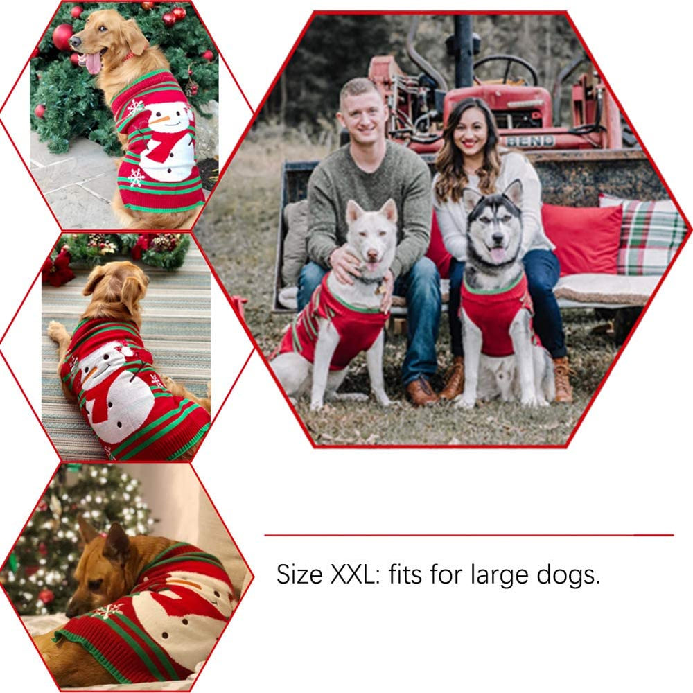 Pawlio™ festive snowman pet sweater with holiday design, cozy holiday apparel for small dogs and cats, warm and festive.